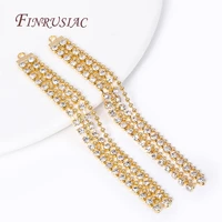 Wholesale 18K Gold Plated Inlaid Rhinestone Long Tassel Chains Pendant For Earrings Making Findings,DIY Women Dangle Earrings