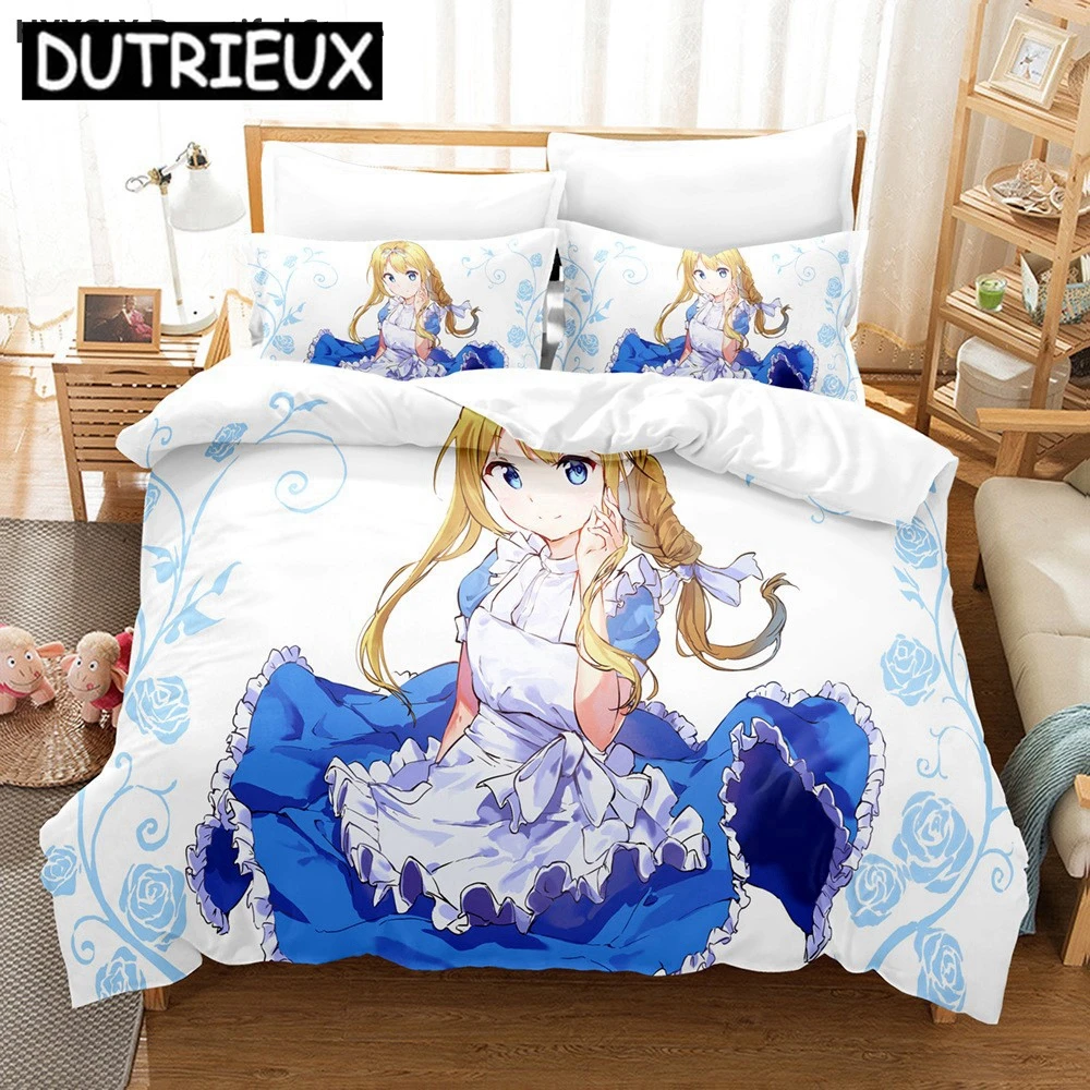 

Sword Art Online Bedding Set 3D Anime Polyester Quilt Cover Pillowcases Queen King For Kids Gift Anime Duvet Cover Sets