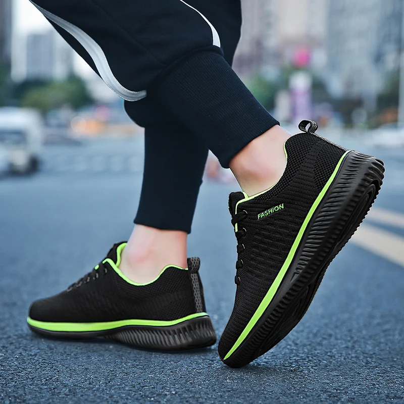 Yeni ucuz siyah Sneakers erkekler spor ayakkabılar Mesh nefes Mens yürüyüş  ayakkabısı Ultralight Sneakers erkek boyutu 48 tenis ayakkabıları homme -  AliExpress