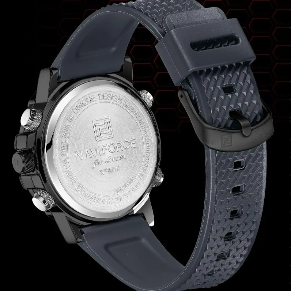 NAVIFORCE Top Luxury Brand Men Watch Military Sport Quartz Wrist Watches Stainless Steel LED Digital Clock Relogio Masculino
