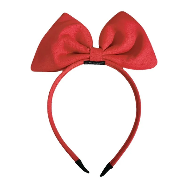 Festive Red Hair Bow Headband for Girls - Fabric Hair Accessory for Parties and Celebrations