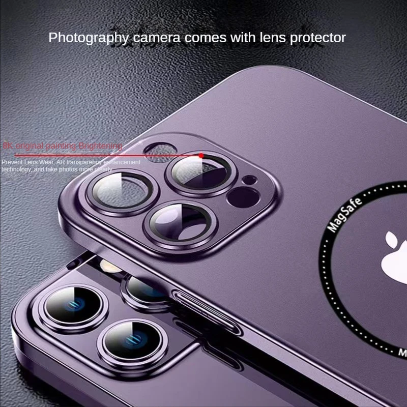 Creative Luxury Magsafe Magnetic Wireless Charging Phone Case Suitable for IPhone 15 14 13 12 11Pro Max Plus Lens All Inclusive
