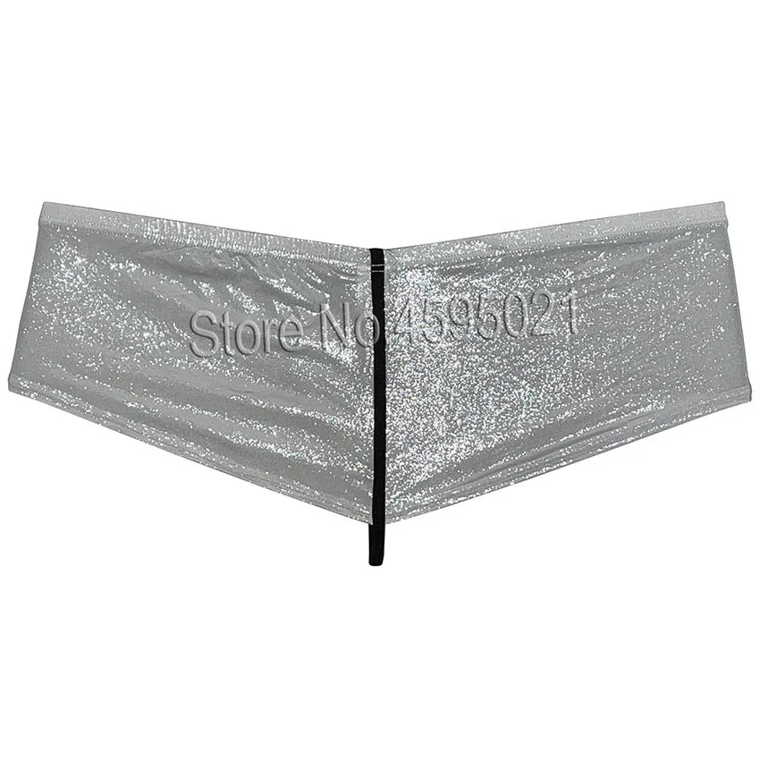 Men's Shiny Ice Silk Thong Boxers Wet Look Metallic Luster Seductive Male Underwear Soft & Elastic Cheeky Briefs