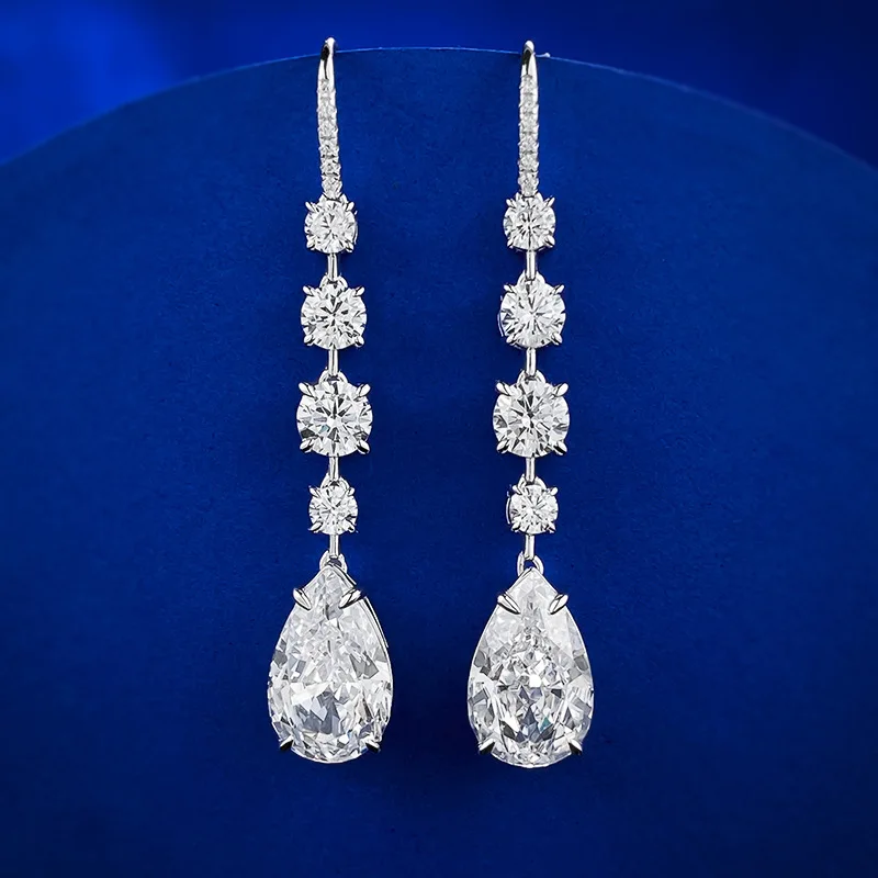 

Женские серьги-подвески из серебра 925 пробы, 9 х14 мм