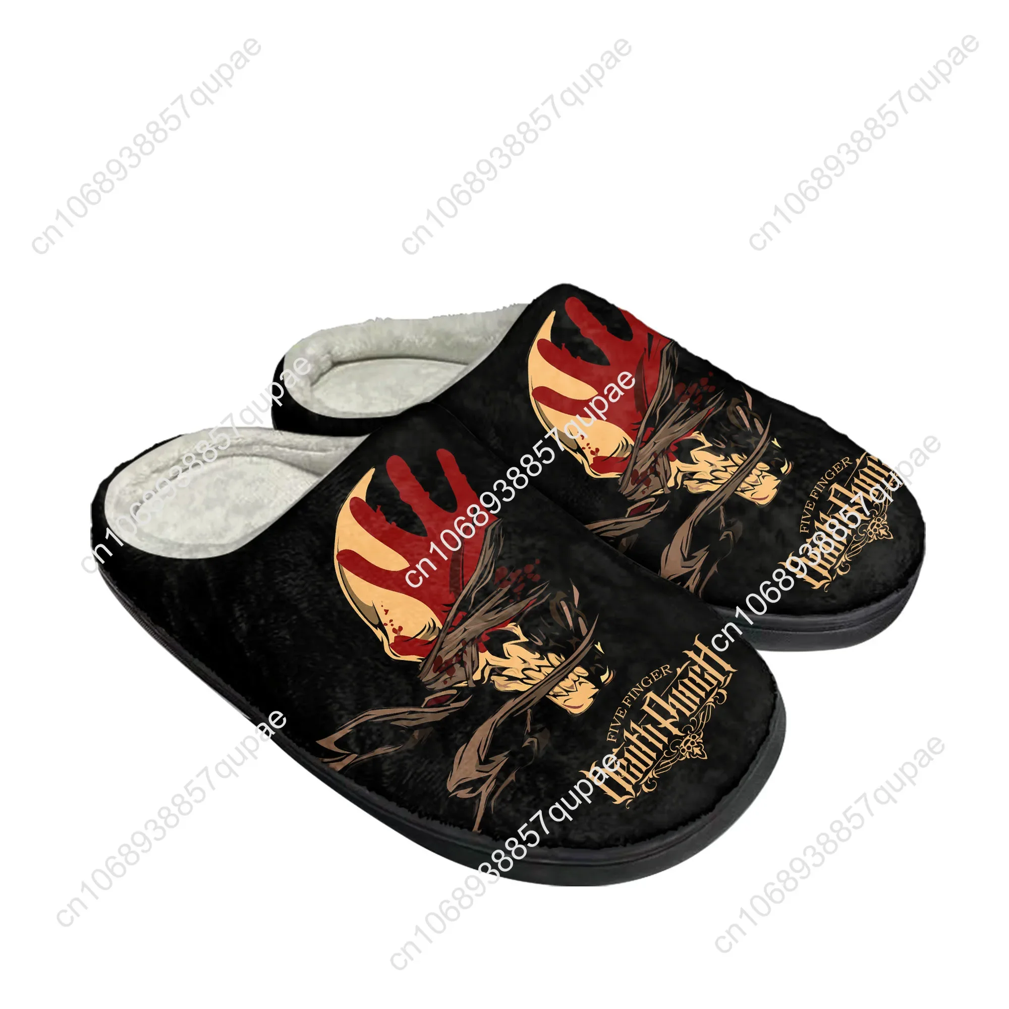 Five Finger Death Punch Home Cotton Custom Slippers Mens Womens Sandals Plush Rock Band Casual Keep Warm Shoes Thermal Slipper