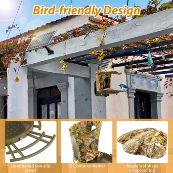 Smart Bird Feeder Camera Solar Powered Bird Watching Camera Wireless Outdoor 1080P HD 7W Solar Panel Bird Species 6