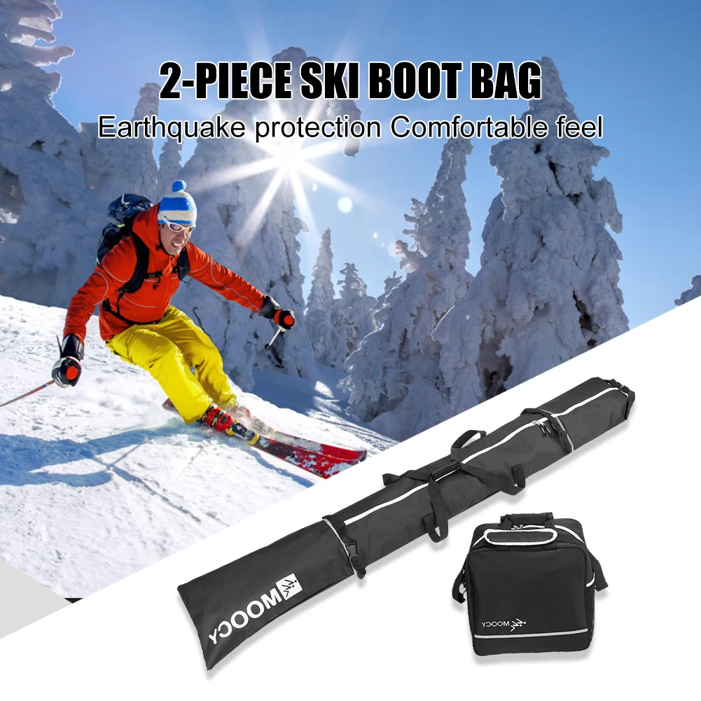 2 Pcs Ski Set Waterproof Ski Duffle Bag & Boot Tote Set  Ski Carrier Bag & Boot Pouch Ski Equipment Bag Set for Men Women