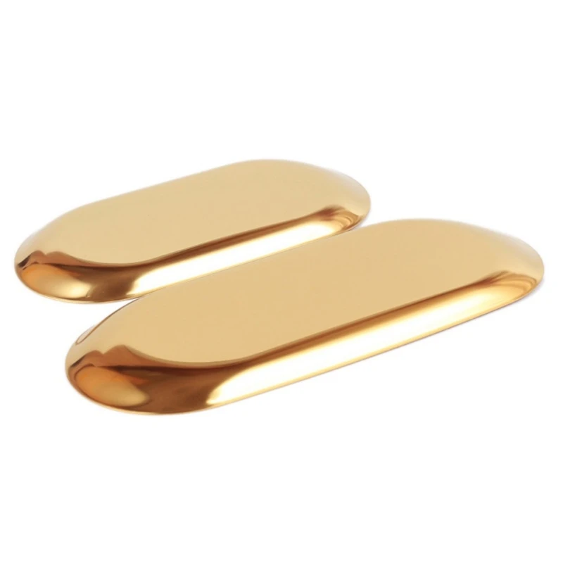 Metal Storage Tray Oval Jewelry Display Tray Home Decoration Serving Plate Craft for Table Organizer Candle Makeup Brush