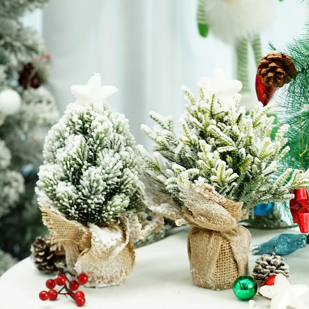 

Christmas trinkets snow velvet ball Pe mini tree table snow Christmas tree holiday decoration