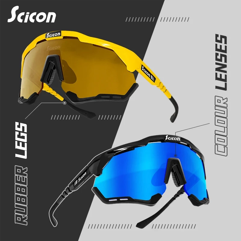 SCICON-Óculos de ciclismo polarizados para homens e mulheres, Mountain Bicycle Eyewear, Óculos de sol para esportes ao ar livre