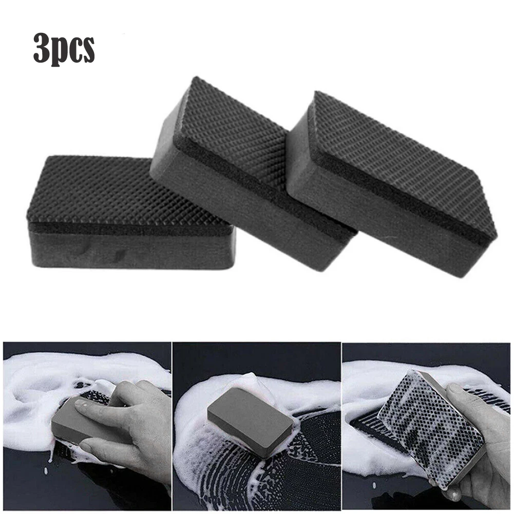 Car Cleaning Wax Polish Pad Clay Bar Pad Sponge Block Cleaning Eraser Wax Polish Tools for Car Care 3Pcs car cleaning tool car cleaning clay bar