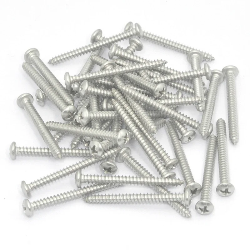 10 Pcs/Lot Cross Recessed Round Head Tapping Screw M3 M3.5 M4 M5 M6 M8 Stainless Steel