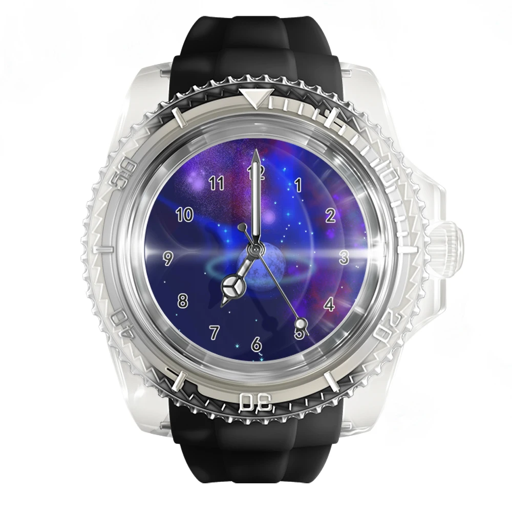 

New Fashionable Transparent Silicone White Watch Universe Planet Watches Men's and Women's Quartz Sports Wrist Watch