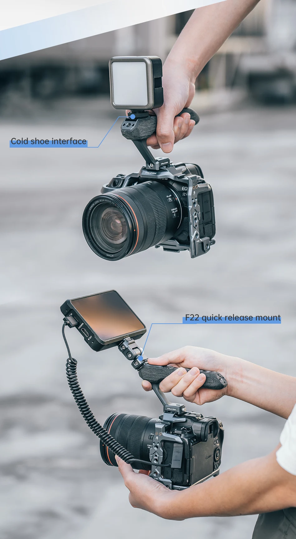 F22 Quick Release Top Hand Grip F22A3A12 All-round Camera Handle with Cold Shoe