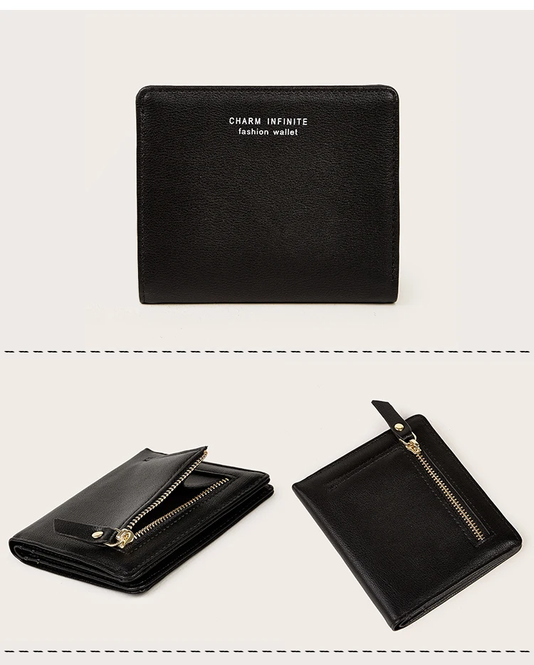 Mini wallet for women shown with accessories