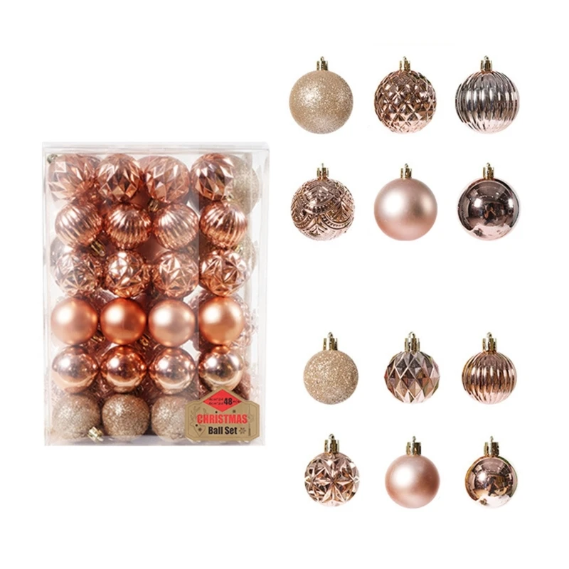 48 pçs bolas de natal ornamentos árvore de natal bola pendurado árvore  pingentes baubles decoração festa em casa 2023 presentes do ano novo| | -  AliExpress