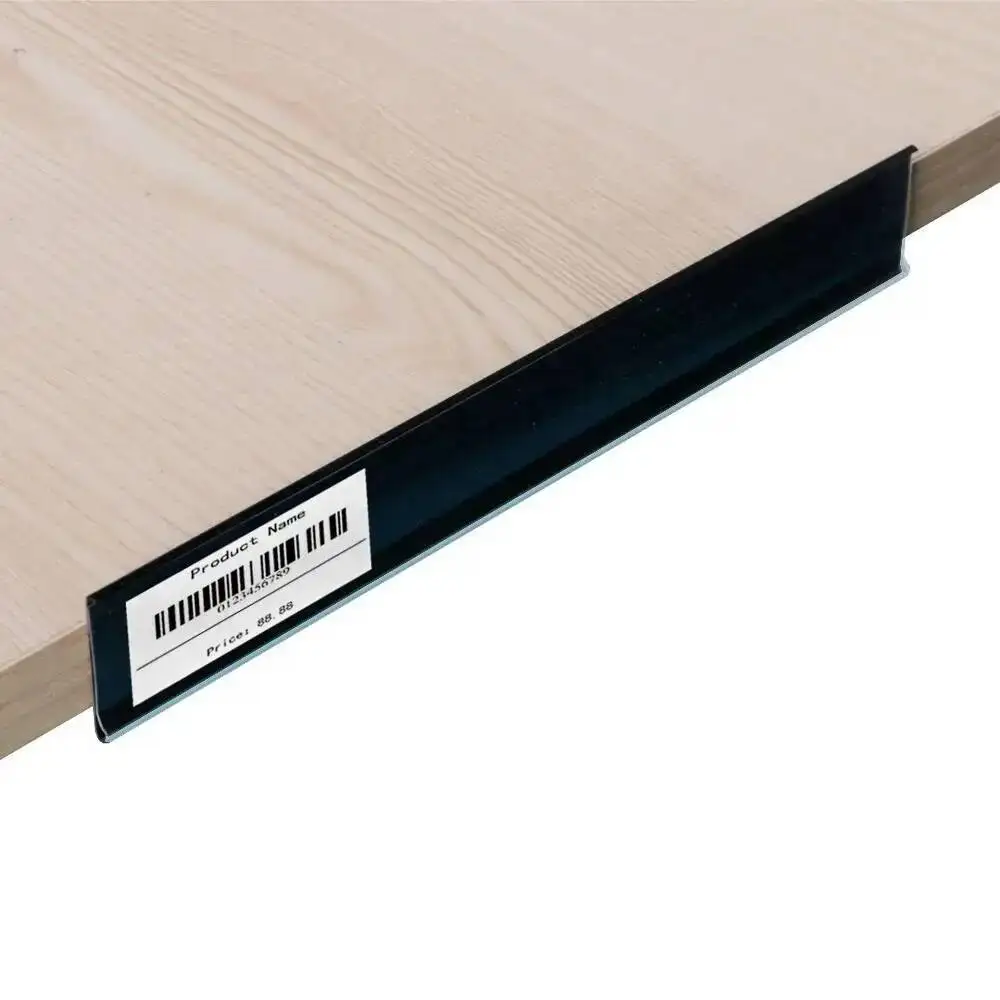 50 Stück 4,2 x 10 cm große Regaletikettenstreifen, Preisschild zum Aufkleben auf durchsichtige Kunststoff-Ticketkanäle – Detail 3