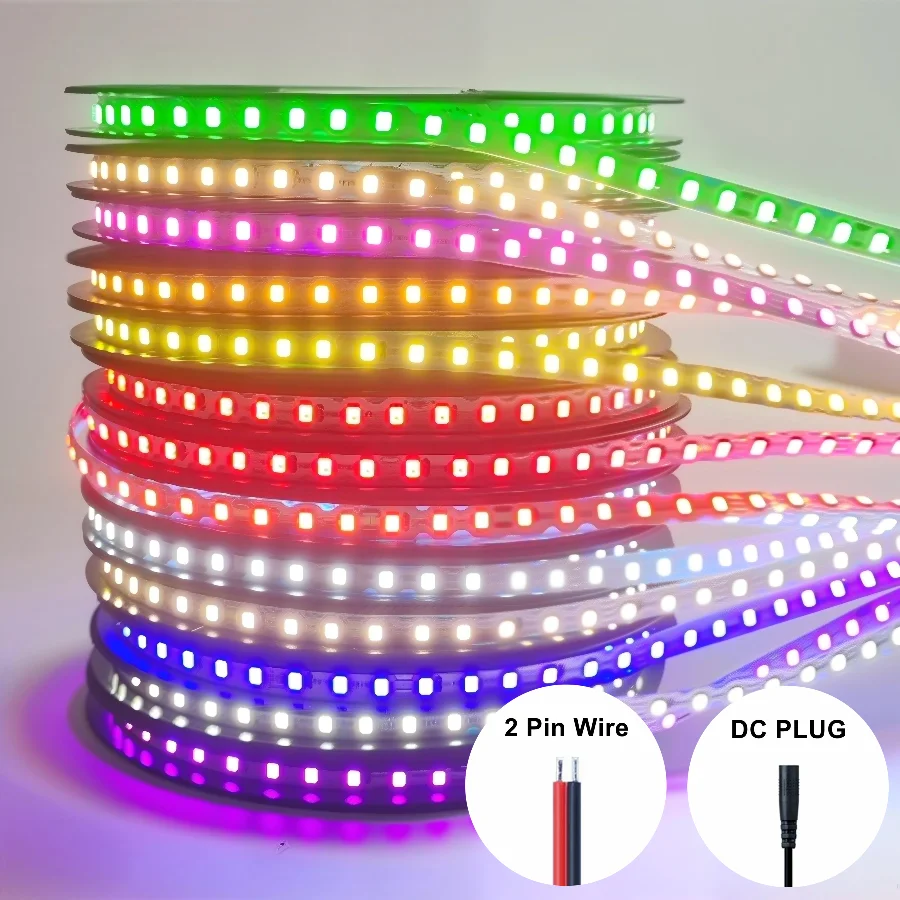 50m~0.5m 13Color DC12V S Shape LED Strip 6mm Width Bendable SMD2835 120LED/m Flexible Foldable String Light DIY Neon Sign Letter
