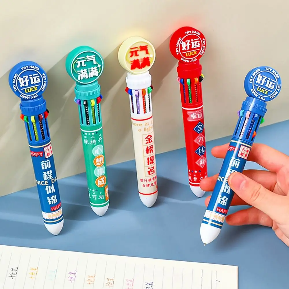 

Gifts For Girls 0.5mm Multicolor Automatic pens Writing Pens Cartoon Pens Pressable Pens 10 Color Ballpoint Pen Signing Pens