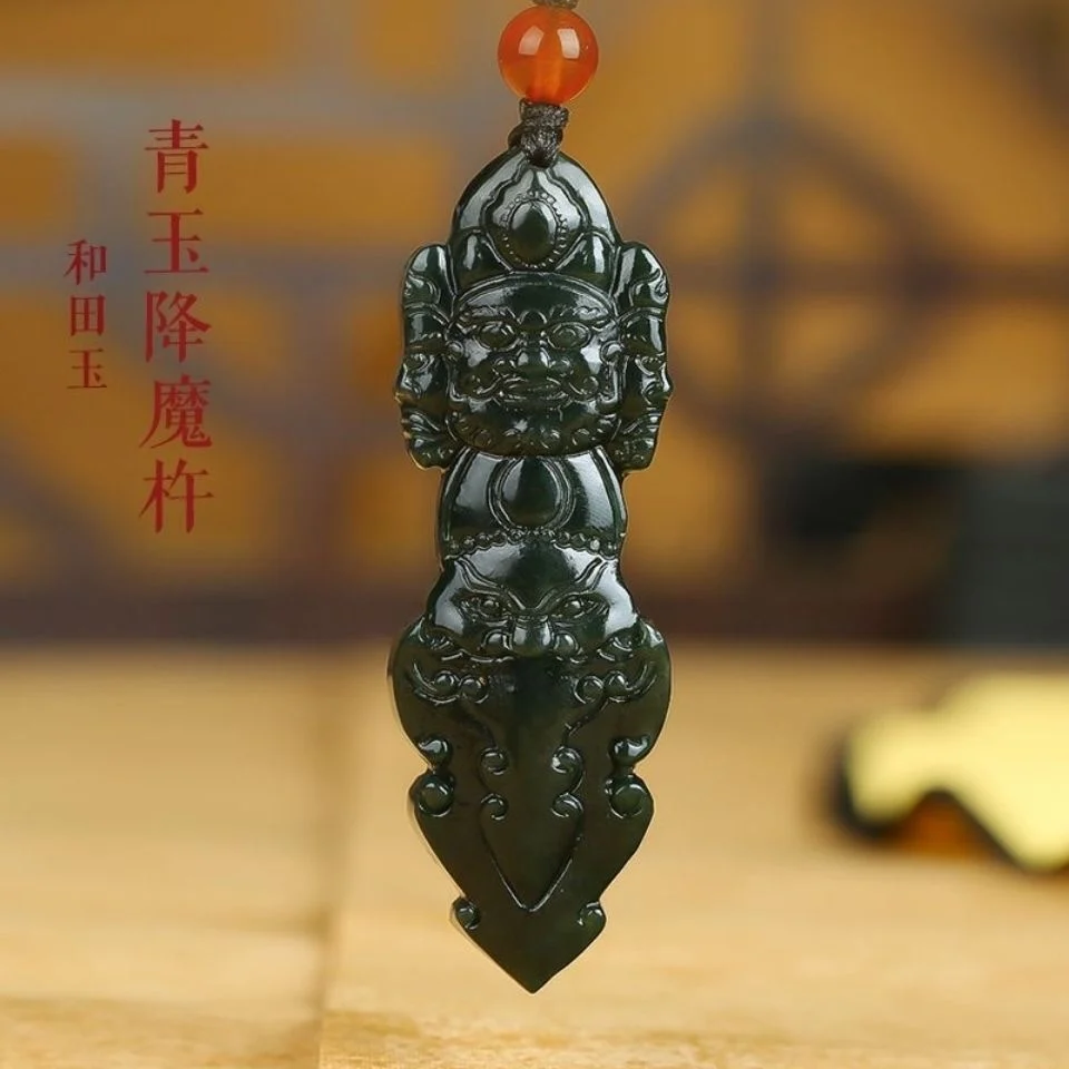 

China natural Xinjiang Hotan jade falling magic pestle pendant for men and women