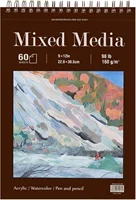9 x 12 inches, 60 sheets (98 lb/160 g/m²) heavy-duty drawing paper, spiral-bound hardcover sketchbook on top 1