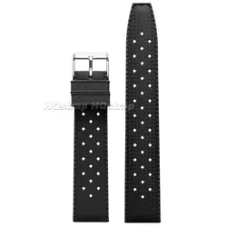Breathable Waterproof Sport Silicone Watch Strap with Quick Release - 22mm (Black)
