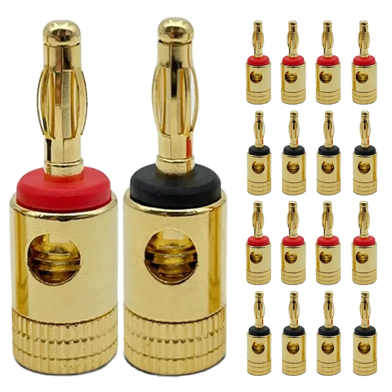 1040200pcsBananaPlug4mmCopperGoldPlatedHifiBananaPlugsfor