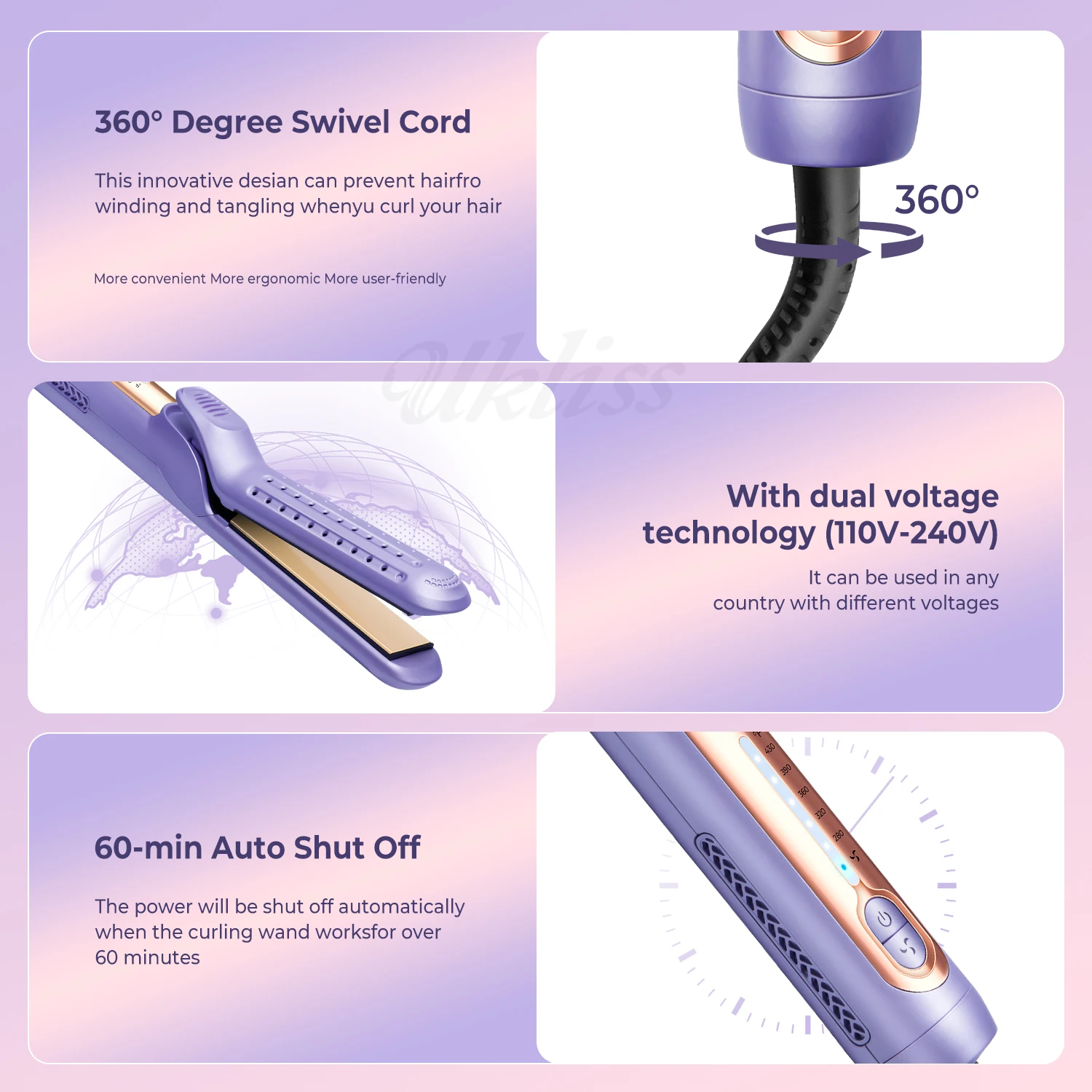 Airflow Styler 2 in 1 Hair Straightener and Curler Cool Air Ceramic Flat Iron Hair Straightening Curling Iron Styling Tools 3
