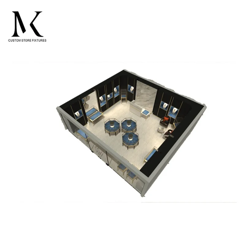 커스텀 Lishi 쥬얼리 샵 장비 피팅 디스플레이, 목재 쥬얼리 디스플레이 쇼케이스, 쥬얼리 샵 인테리어 디자인