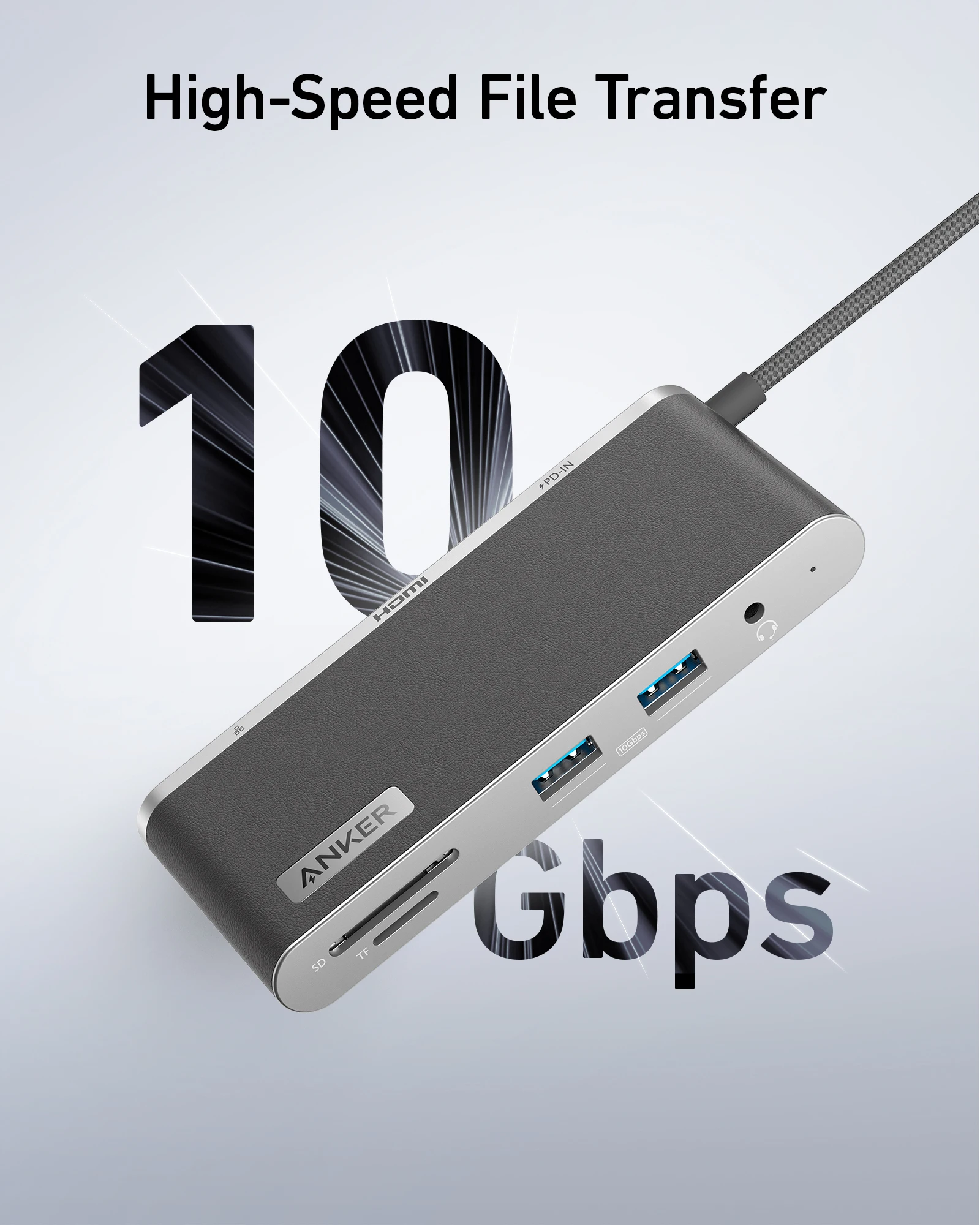 Anker usb c hub 655 (8-in-1) with 2 USB-A 10 Gbps Data Ports 100W