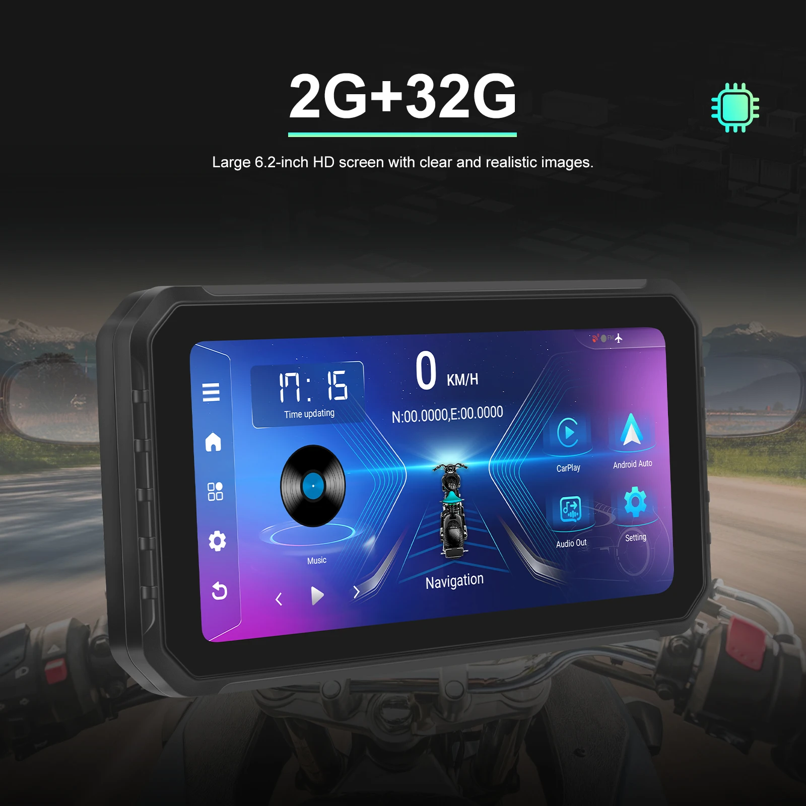 Podofo   ī÷, ȵ̵ ڵ ޴ Ʈ ÷̾, IP65 , GPS   DVR, 2 + 32G, ȵ̵ 6.2 ġ
