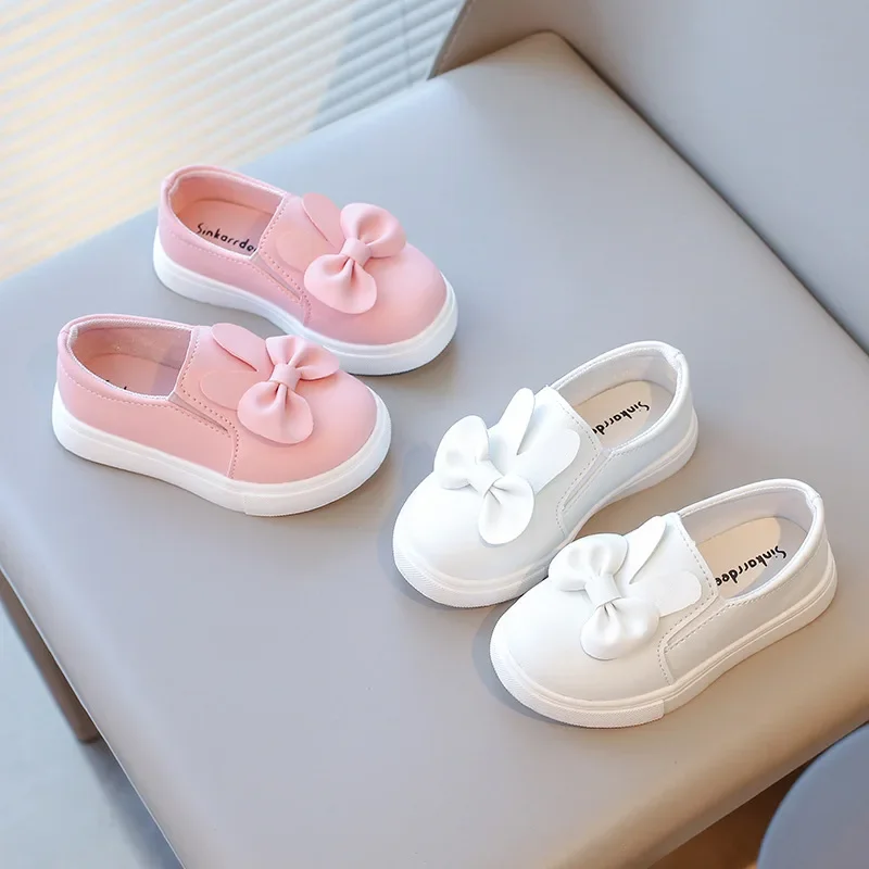 Spring Autumn Children Sneakers Kids Shoes Girls Bow-tie Rabbit Ears Outdoor Casual Shoes Girls Princess Chic Sport H09133