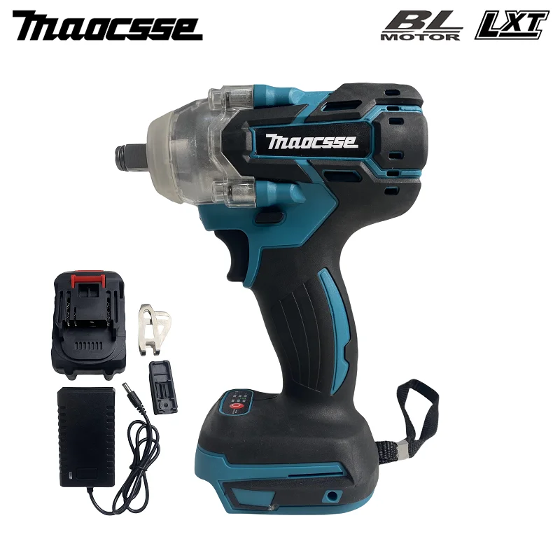 520N.m Cordless Electric Impact Wrench Brushless Electric Wrench Hand Drill Socket Power Tool Suitable for Makita 18V battery