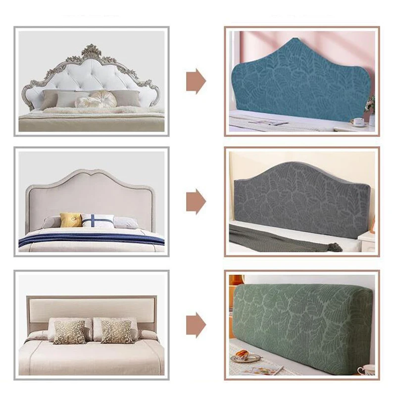 Elastic Headboard Cover Home Hotel Soft Dustproof Headboard Cover Half Arc Shape All-inclusive Velvet Protector