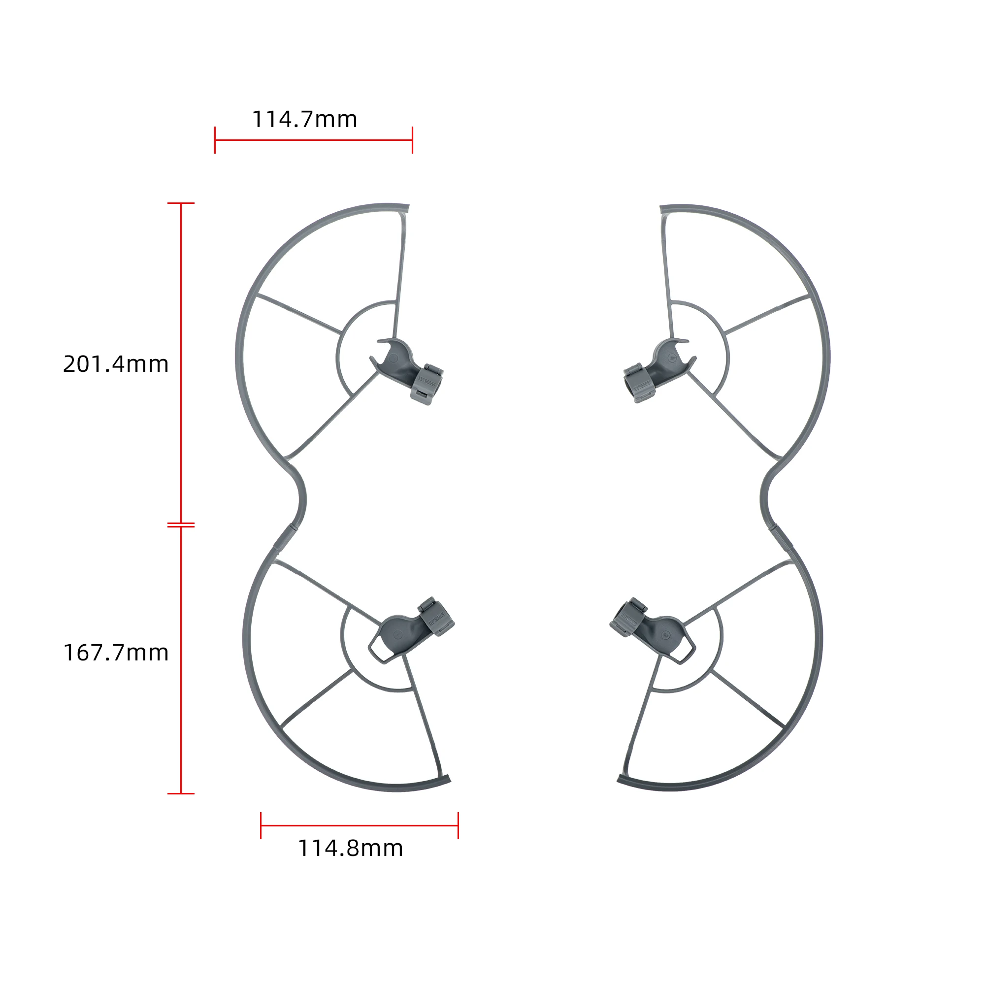 Lot de 4 protections d'hélice pour DJI Mini 5 Pro, conception légère et sécurisée.