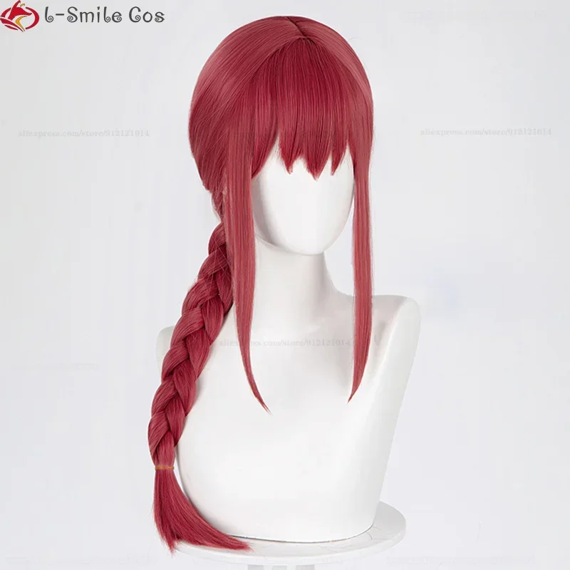 Makima Cosplay Perücke – Rote Anime Wig, Hitzebeständig, Synthetisch, Halloween 4