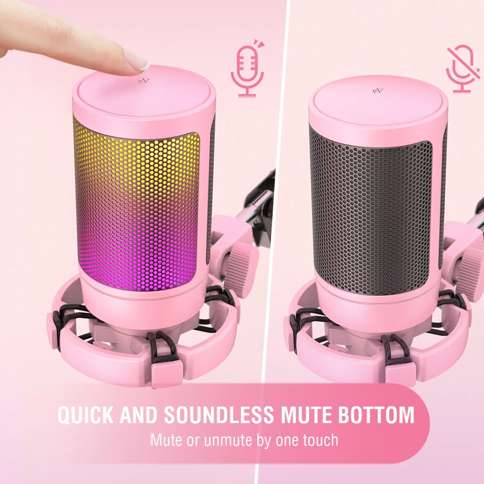 FIFINE A6V RGB USBゲーミングマイク（PC用）、ストリーミング