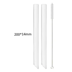 Premium Reusable High Borosilicate Glass Drinking Straws (2Pcs Straight)