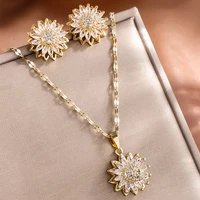 Collier Tournesol en Acier Inoxydable pour Femme, Bijoux en Métal et Clip, Cadeaux de ixd'Anniversaire 2