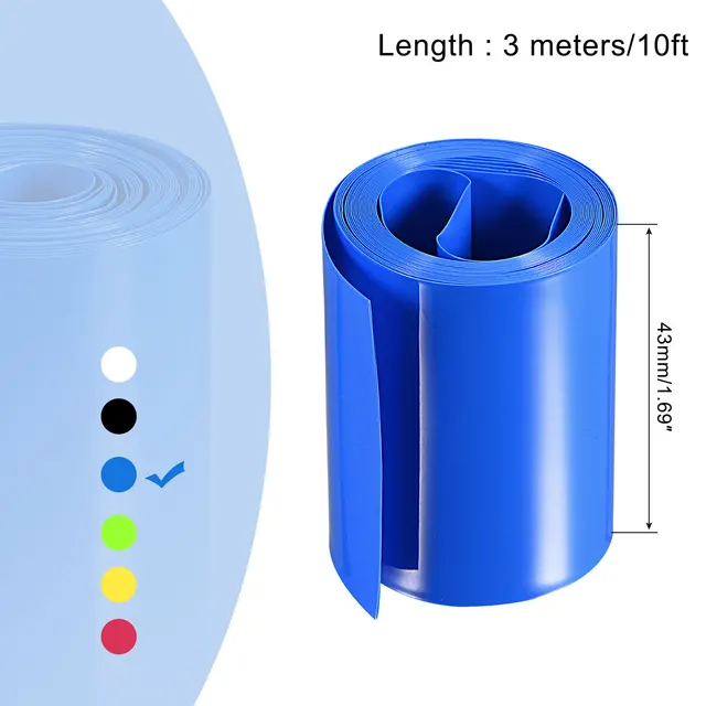 Tubo Termoretraibile In PVC, Isolamento Elettronico, Blu, 80 - Foto 3
