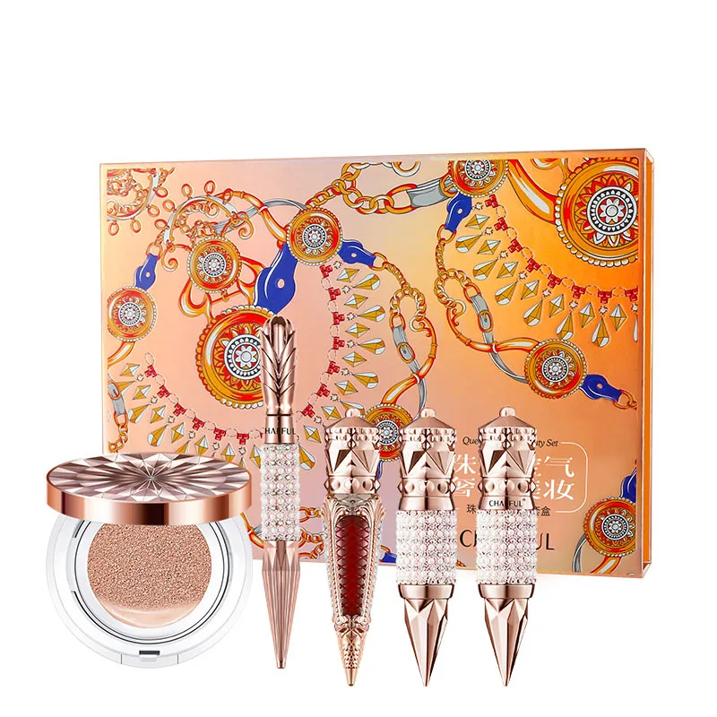 Queen's Scepter color makeup set Scepter Queen's mouth Red Lip Glaze air cushion BB Cream Eye Black Eyeliner Pen