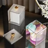 Cotton swab makeup cotton storage box desktop dressing table dustproof transparent makeup cotton lipstick cosmetics box acrylic 3