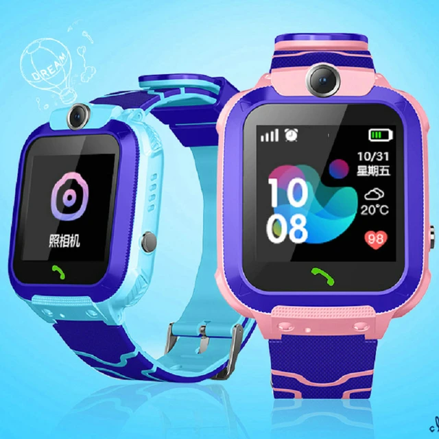 Reloj Inteligente Para Niños Q12 Llamadas Sim Card Azul Morado