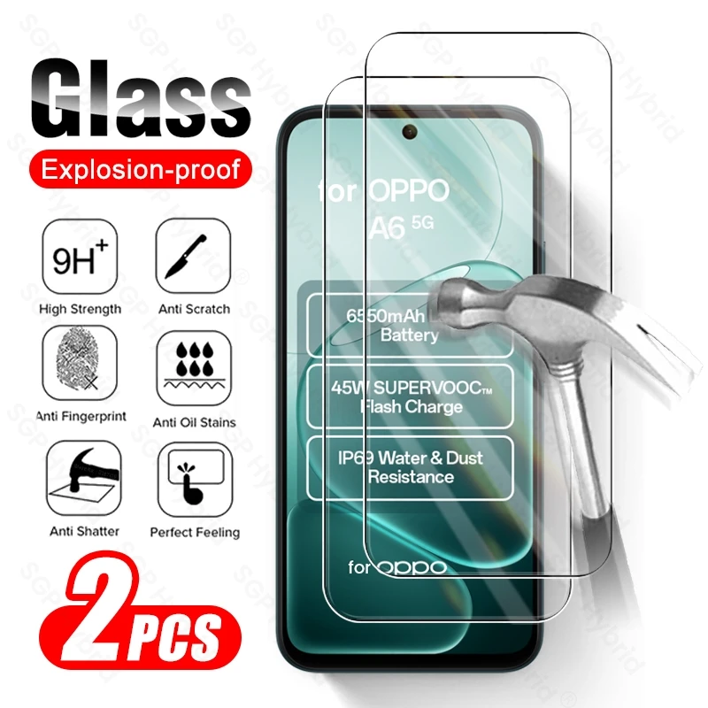 Enhanced Protective Glass Case with 9H Hardness for Oppo A6 Series Smartphones (2-Pack)