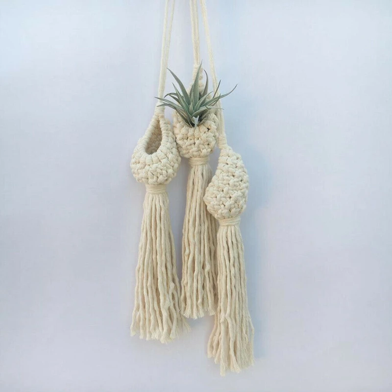 Handcrafted Boho Macrame Air Plant Hanger