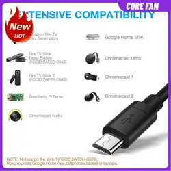 Practical Network Card Adapter Micro USB Power to RJ45 100M Adapter for Chromecast/TV Stick Network Card Gadgets