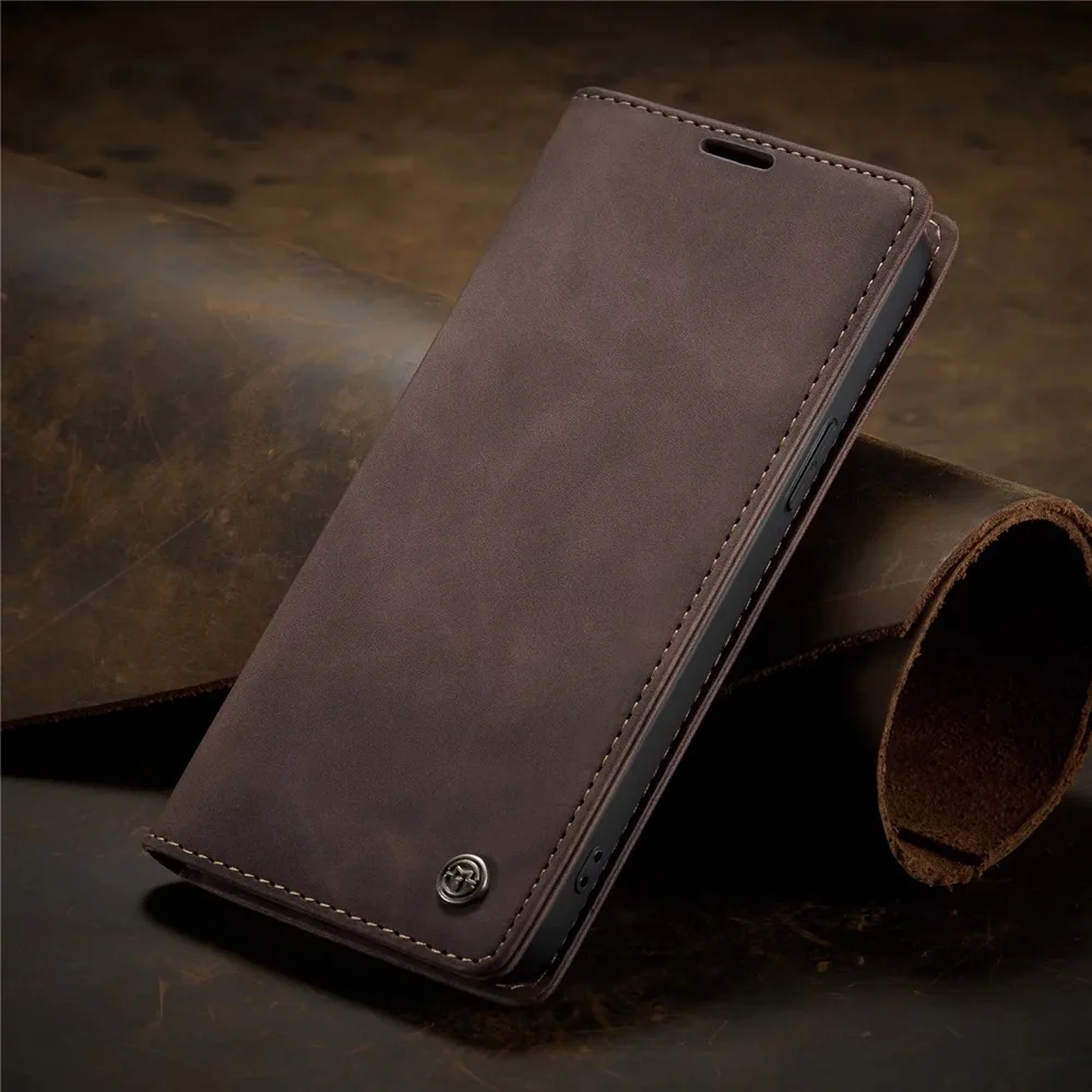 Matte Leather Magnetic Retro Wallet Flip Cover