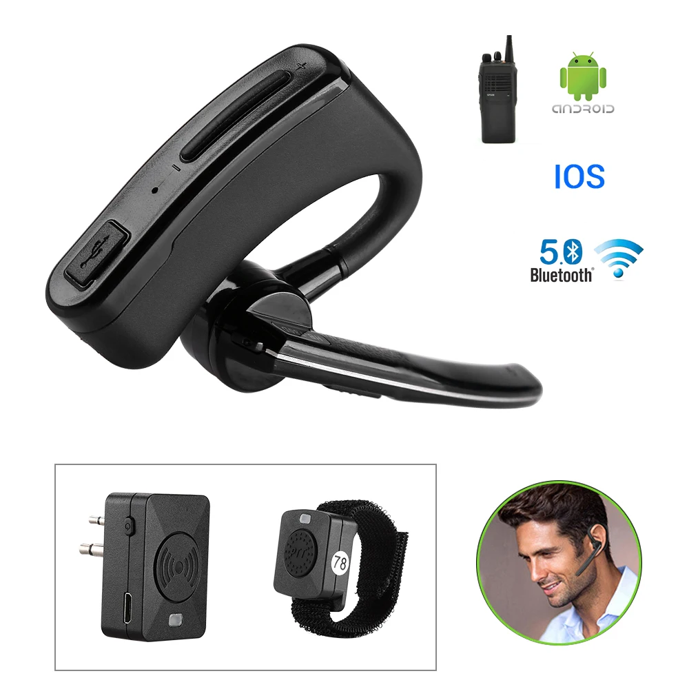 tipo Ptt Interface Walkie Talkie Fone de Ouvido Usb de Baixa Potência sem Fio Bluetooth Fone de Ouvido para Motorola Abell Tait k m