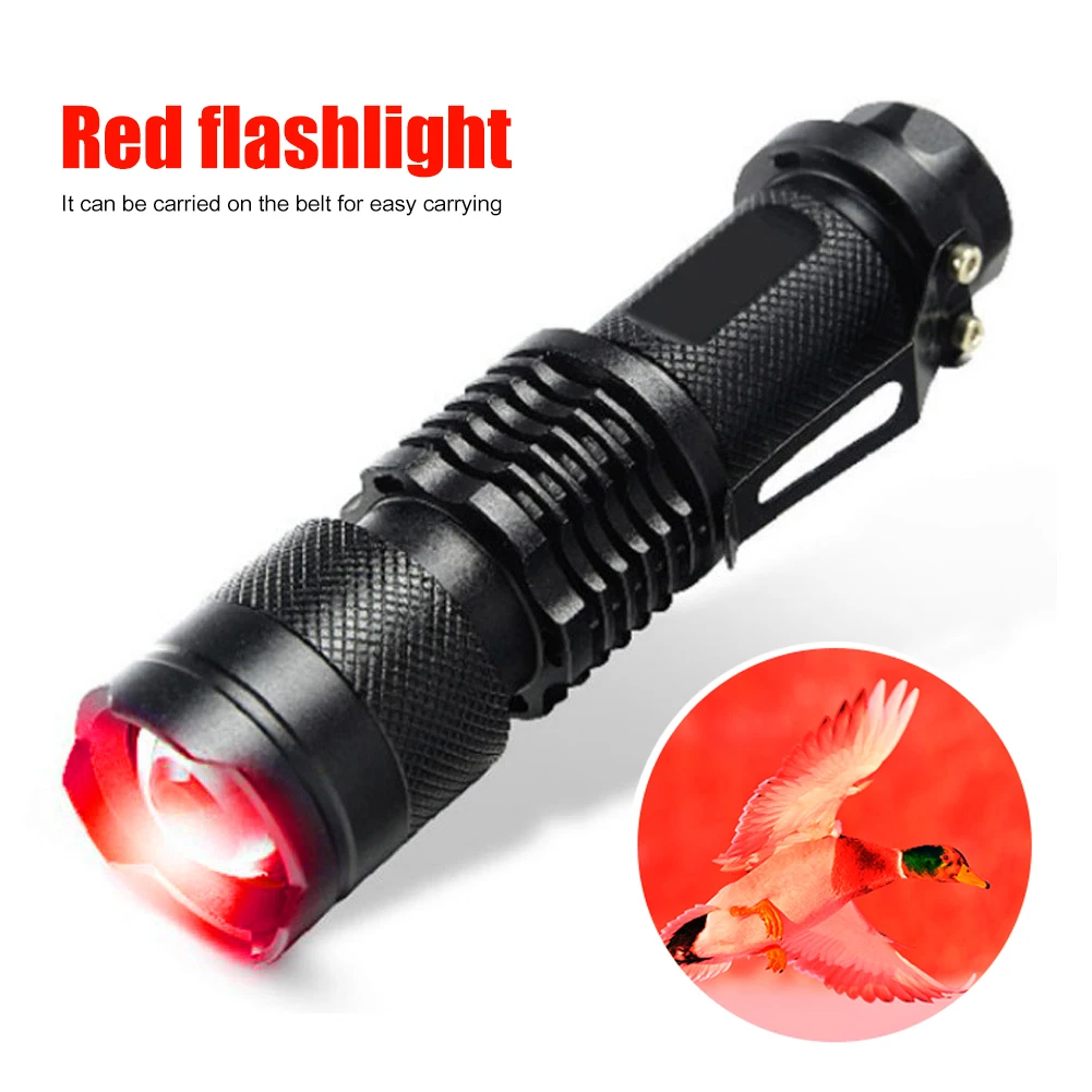 Red Hunting Flashlight 670nm - Long Range Zoomable Torch For Night Observation