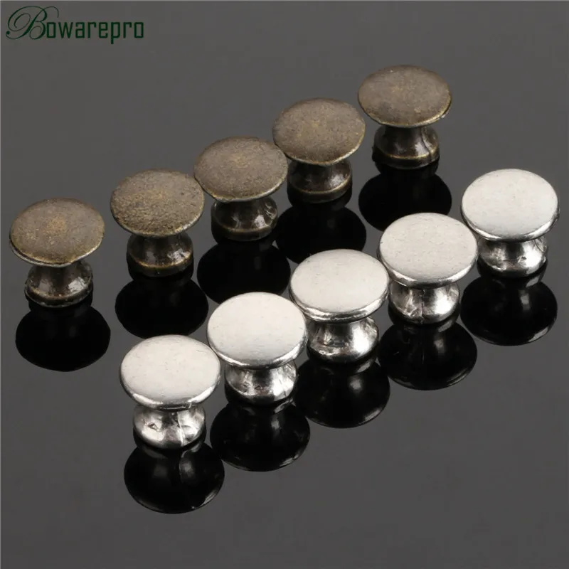 Round Vintage Mini Jewelry Box Cabinet Knobs Kitchen Dresser Drawer Chest Cupboard Door Handle Pulls with Screws 5Pcs 12mmx11mm
